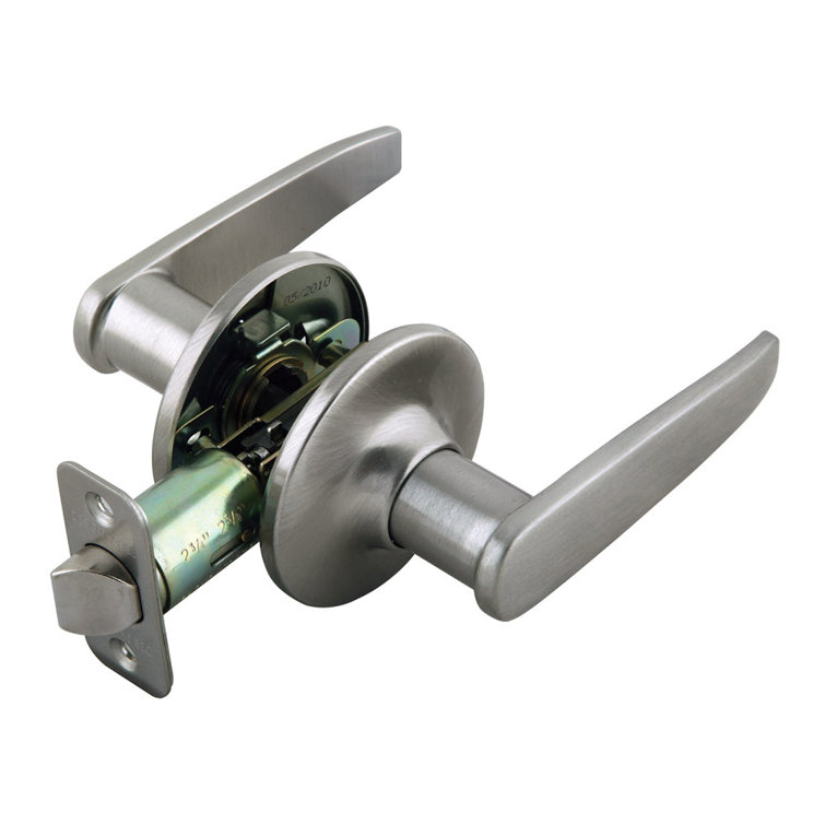 Satin Nickel Passage Hall and Closet Door Lever Handle