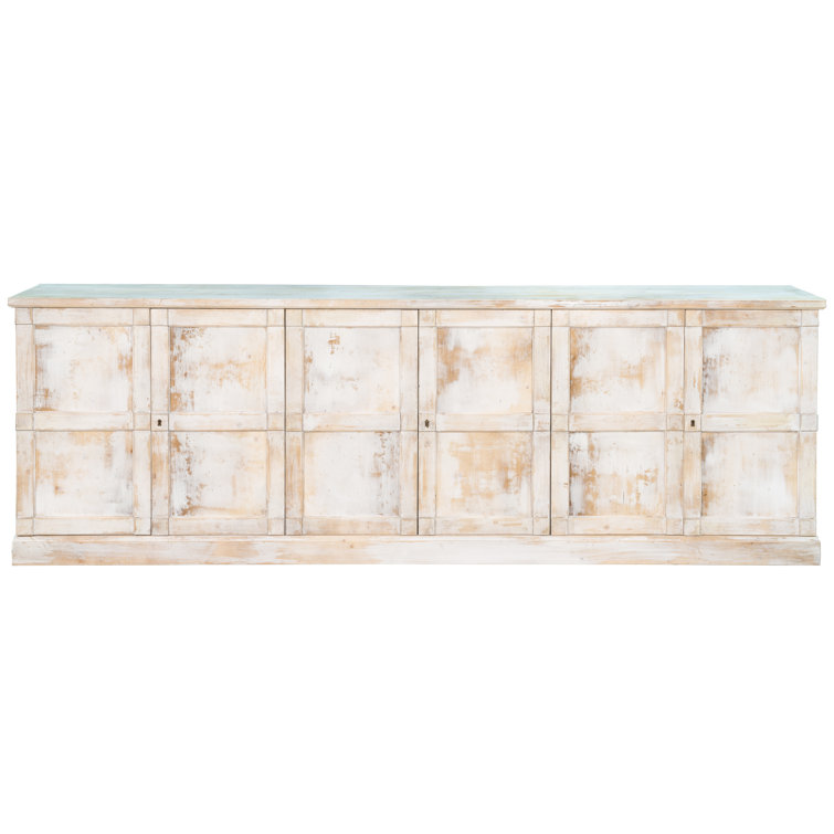 Luciana 112" Distressed White Wood Buffet