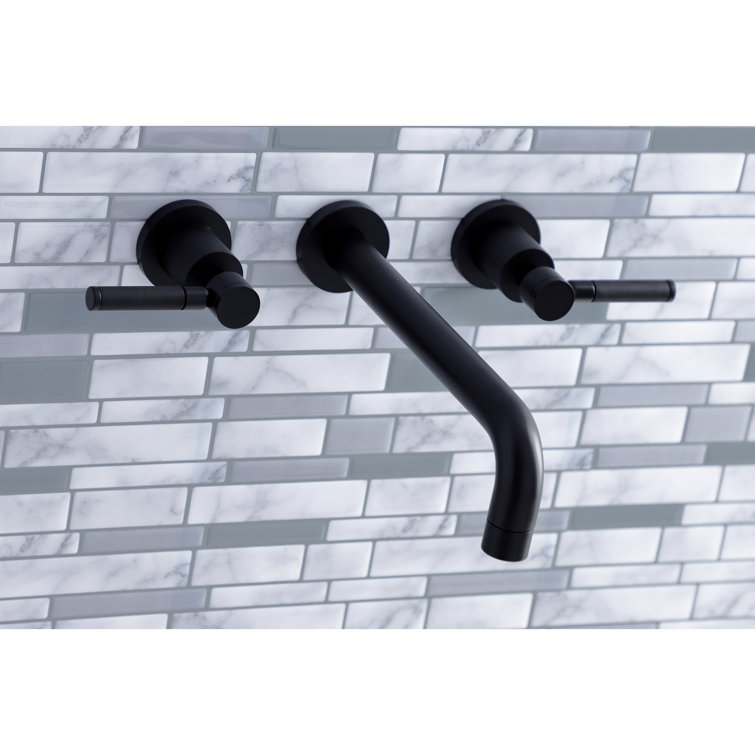 Concord Kaiser Matte Black Dual-Handle Wall-Mounted Tub Faucet