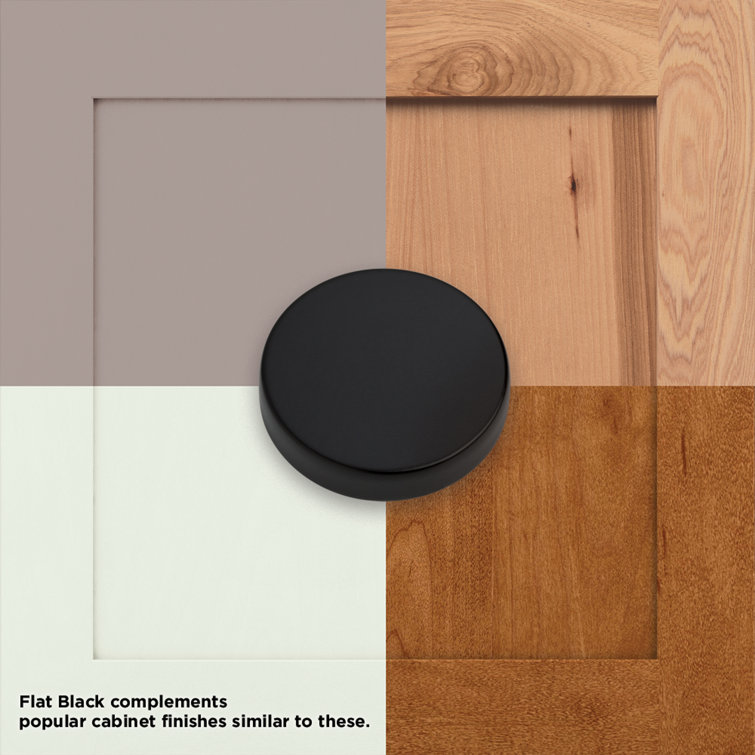 Matte Black Round Brass Mushroom Cabinet Knobs Multipack