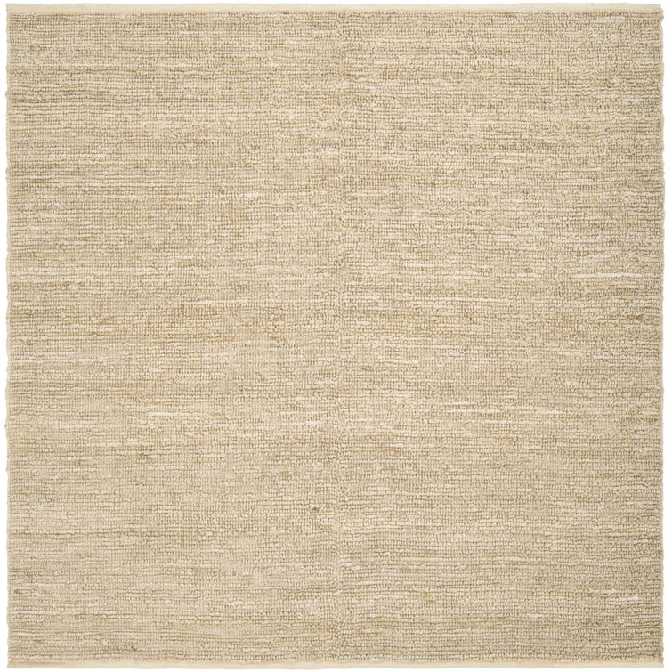 Handwoven Earthy Tone Solid Jute 8' Square Area Rug