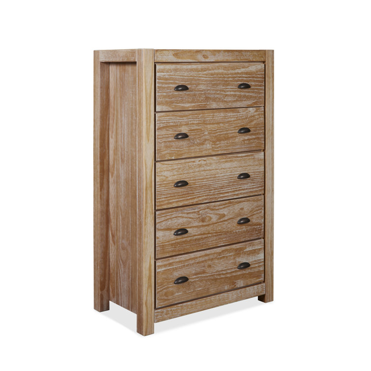 Driftwood Solid Pine 5-Drawer Farmhouse Chest