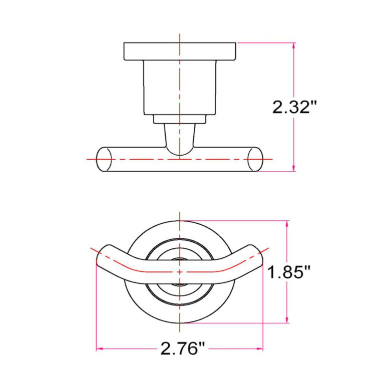 Geneva Satin Nickel Double Wall Mounted Robe Hook