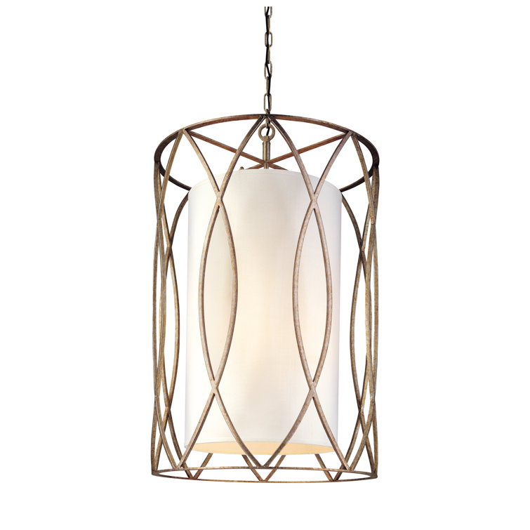 Sausalito 35" Silver Gold Metal Lantern Pendant