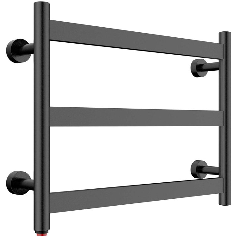 Matte Black Wall Mounted Flat Towel Warmer