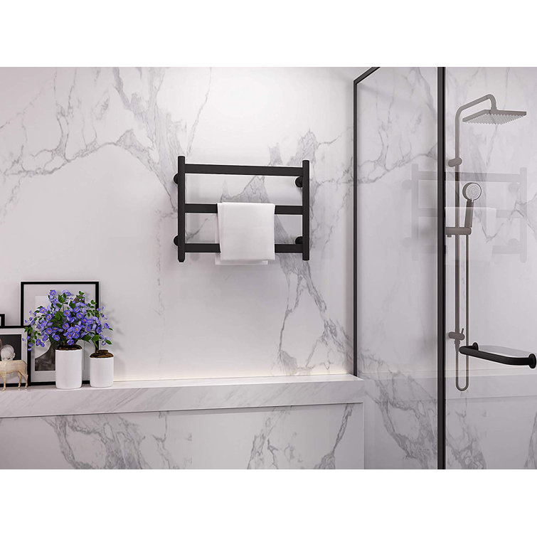 Matte Black Wall Mounted Flat Towel Warmer