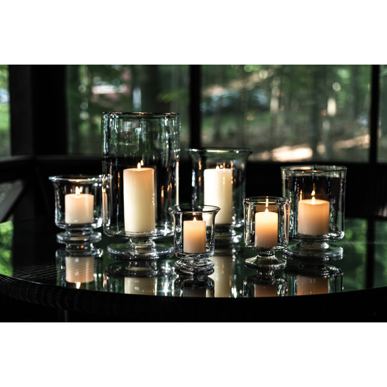 Medium Clear Glass Hurricane Candle Holder