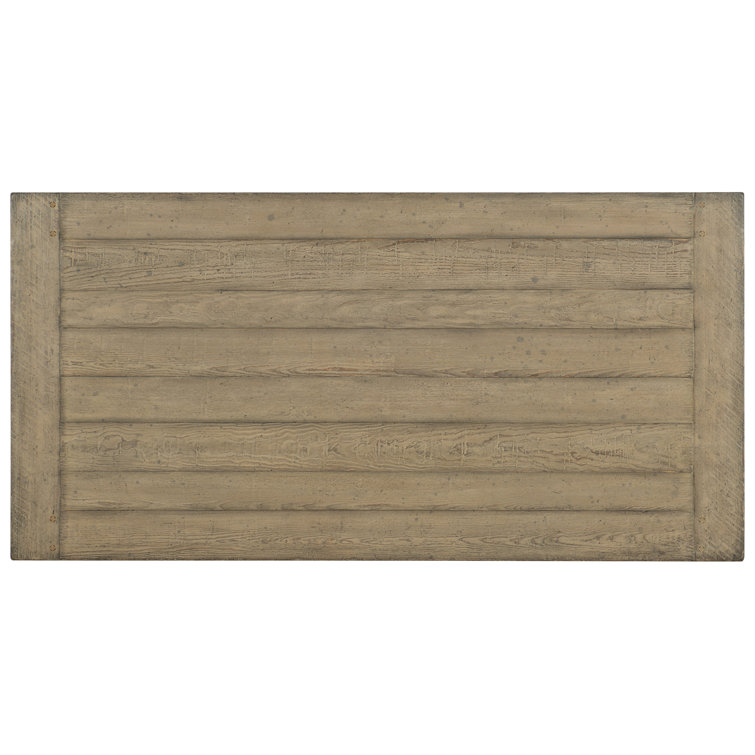 Rustic Light Wood and Iron Writing Desk with X-Base