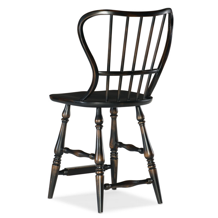 Black Leather Saddle Style Wood Counter Stool