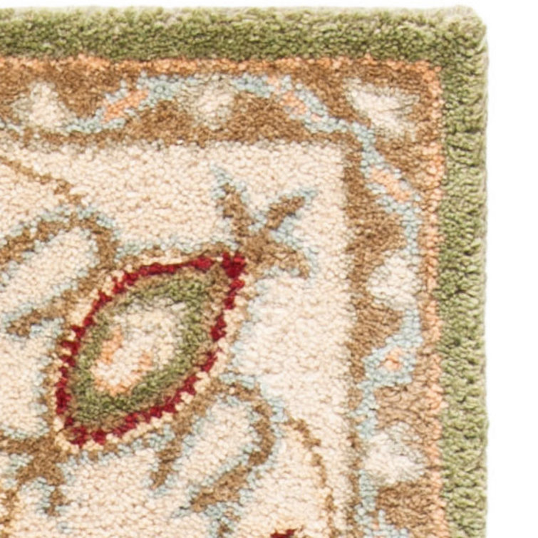Sage and Beige Hand Tufted Wool Area Rug