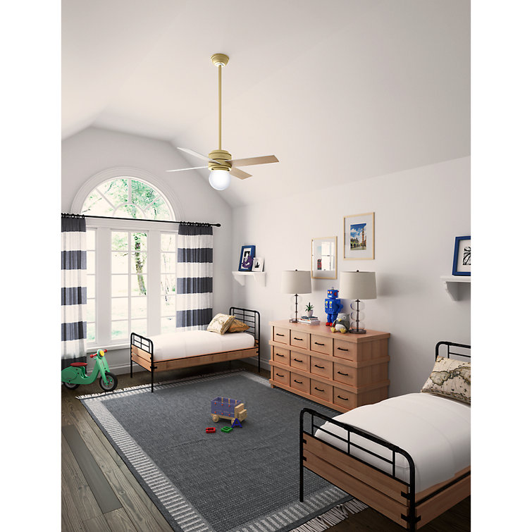 Hepburn 44" Modern Brass Low Profile Ceiling Fan with LED Chandelier