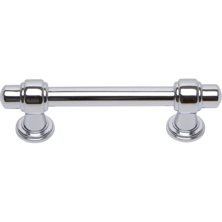 Polished Chrome Modern Bar Pull with Mounting Hardware