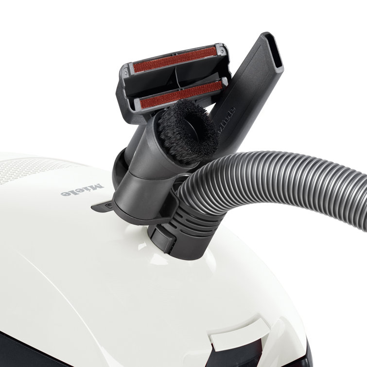 Ivory White HEPA Filter Canister Vacuum Cleaner with Adjustable Suction