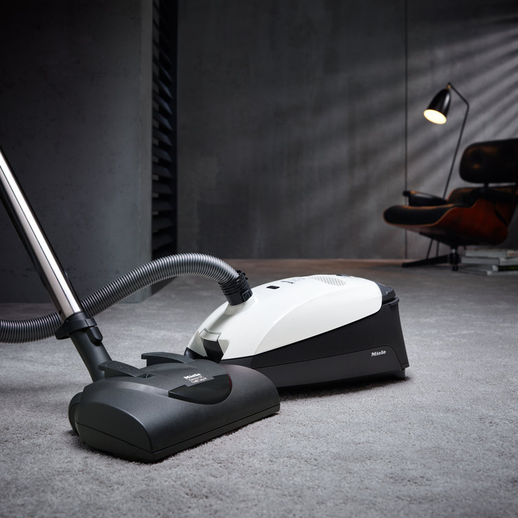 Ivory White HEPA Filter Canister Vacuum Cleaner with Adjustable Suction
