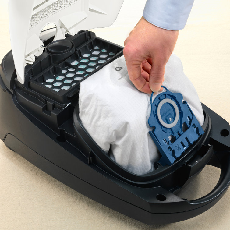 Ivory White HEPA Filter Canister Vacuum Cleaner with Adjustable Suction