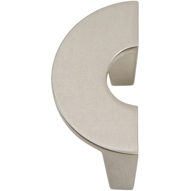 Brushed Nickel Modern Finger Knob with Mounting Hardware