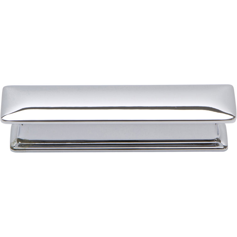 Polished Chrome Modern Bar Handle with Mounting Hardware