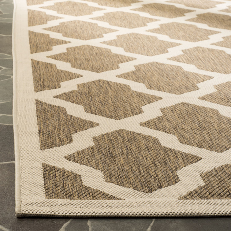 Brown and Bone Rectangular Indoor/Outdoor Area Rug