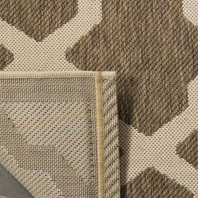 Brown and Bone Rectangular Indoor/Outdoor Area Rug