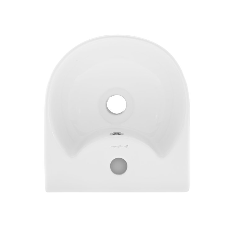 White Glossy Ceramic Pedestal Bathroom Sink