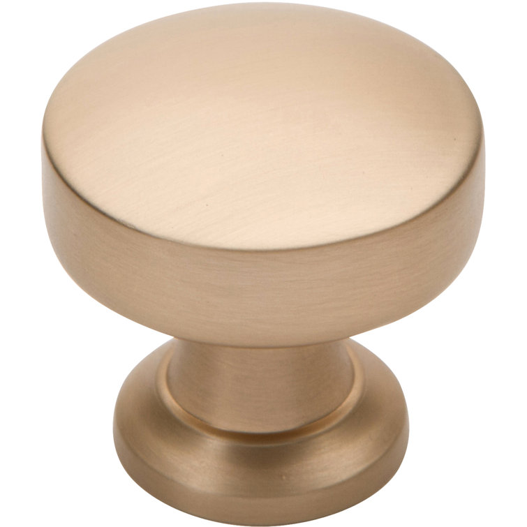 Champagne Brushed Nickel Round Knob with Mounting Hardware