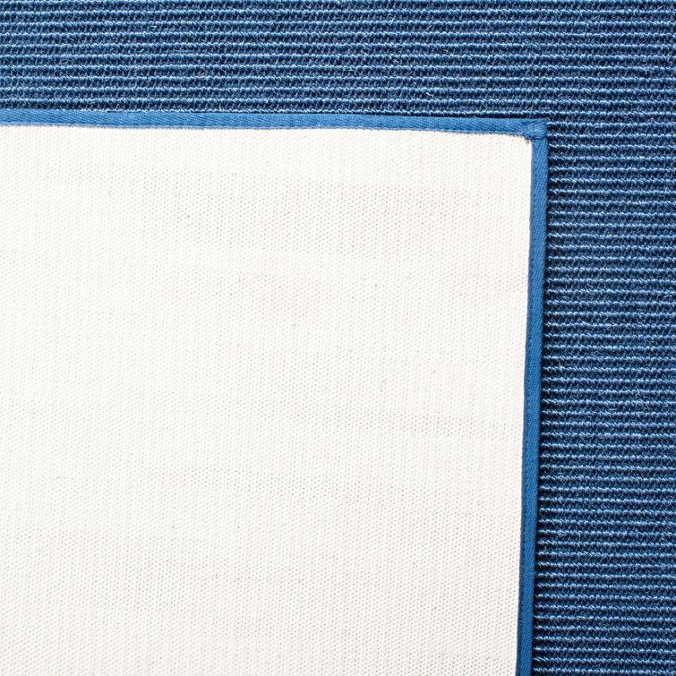 Blue 8' x 10' Handmade Wool and Cotton Rug