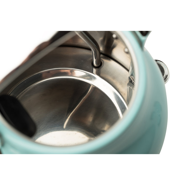 Turquoise Stainless Steel 1.8 qt Electric Kettle with Comfort Grip