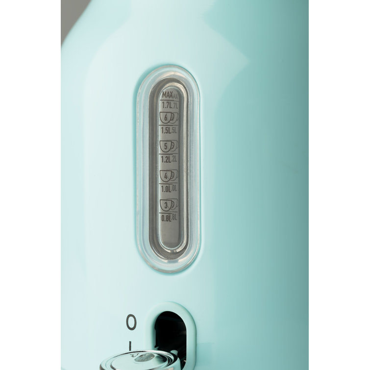 Turquoise Stainless Steel 1.8 qt Electric Kettle with Comfort Grip