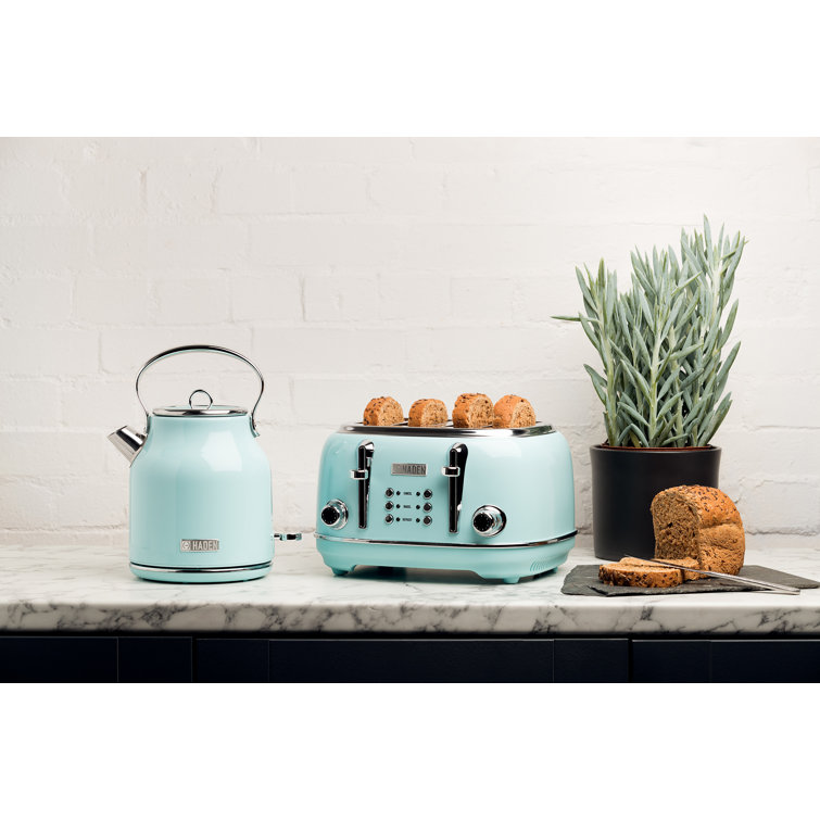 Turquoise Stainless Steel 1.8 qt Electric Kettle with Comfort Grip