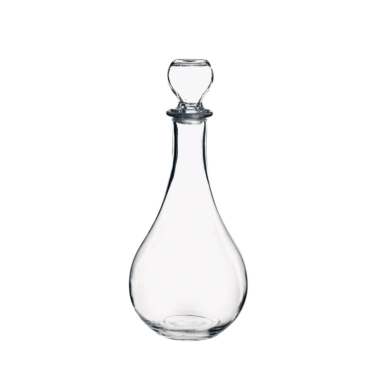 Elegant Clear Glass Teardrop Wine Decanter with Cap
