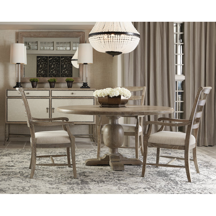 Sand Beige Handcrafted Wood Traditional Arm Chair