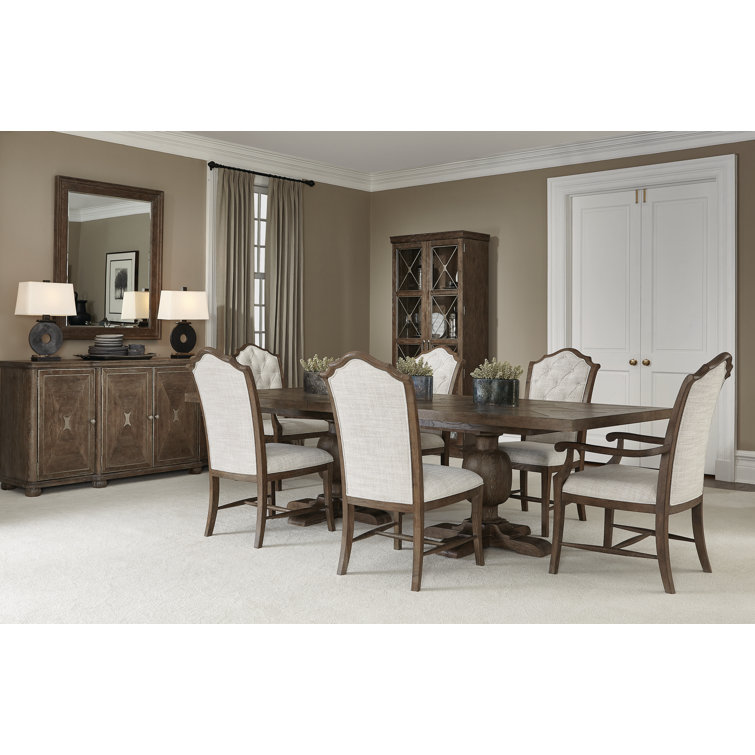 Casual 43" Peppercorn Leather Upholstered Side Chair