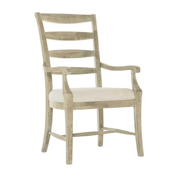 Sand Beige Handcrafted Wood Traditional Arm Chair