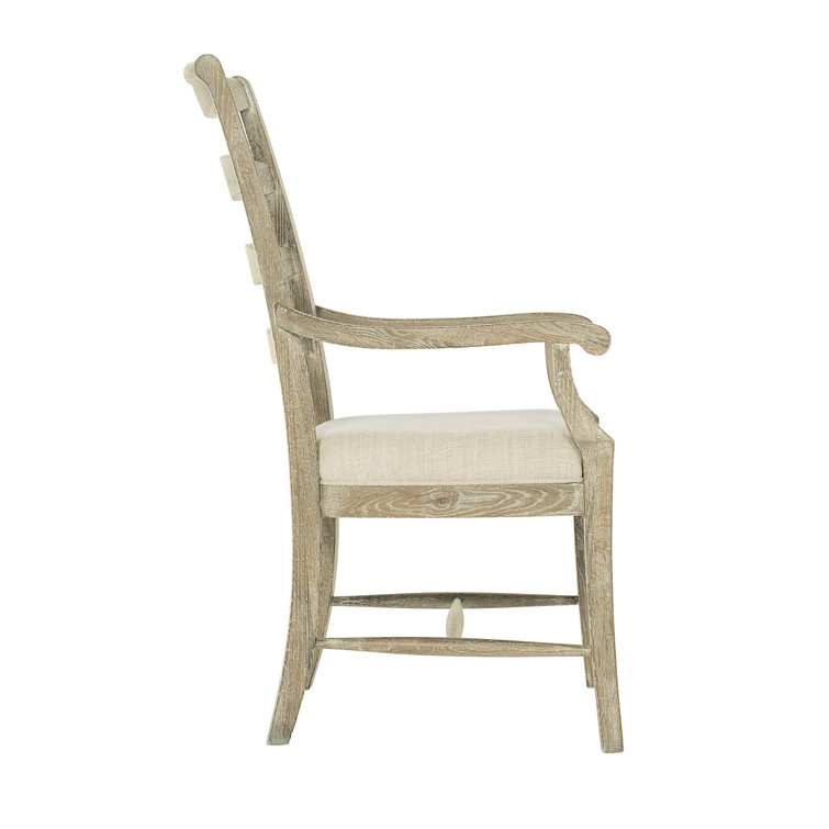 Sand Beige Handcrafted Wood Traditional Arm Chair