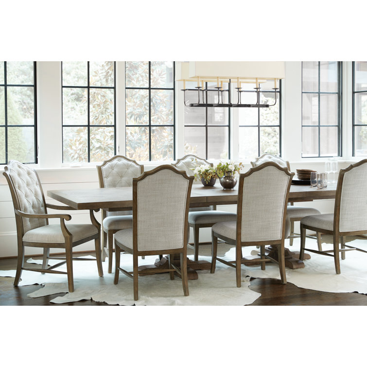 Casual 43" Peppercorn Leather Upholstered Side Chair