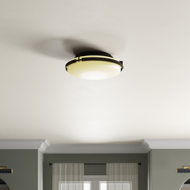 Metra Opal Glass and Translucent Bronze 2-Light Flush Mount