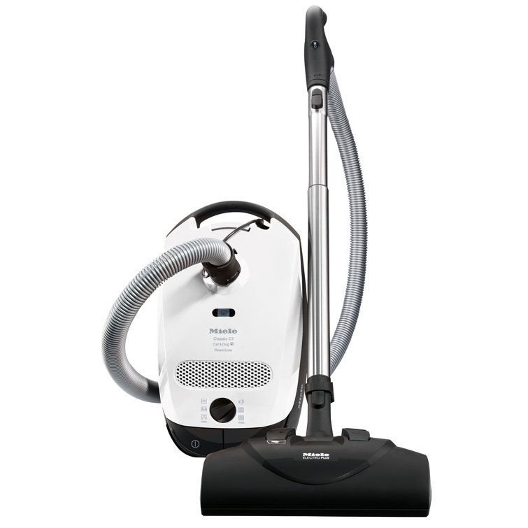 Ivory White HEPA Filter Canister Vacuum Cleaner with Adjustable Suction