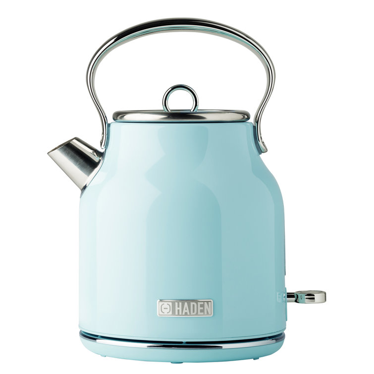 Turquoise Stainless Steel 1.8 qt Electric Kettle with Comfort Grip