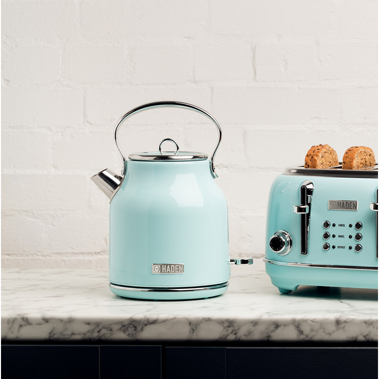 Turquoise Stainless Steel 1.8 qt Electric Kettle with Comfort Grip