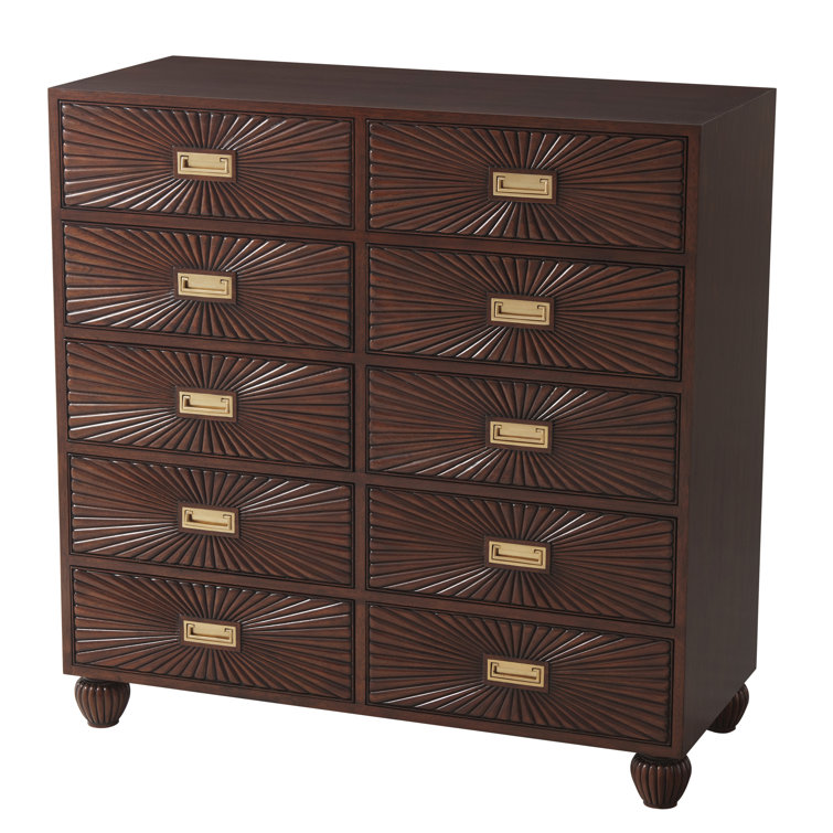 Scott Kings Finish Mahogany Accent Chest with Starburst Carving