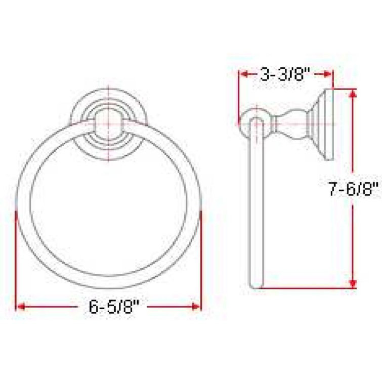 Satin Nickel Wall Mounted Towel Ring with Brass and Zinc