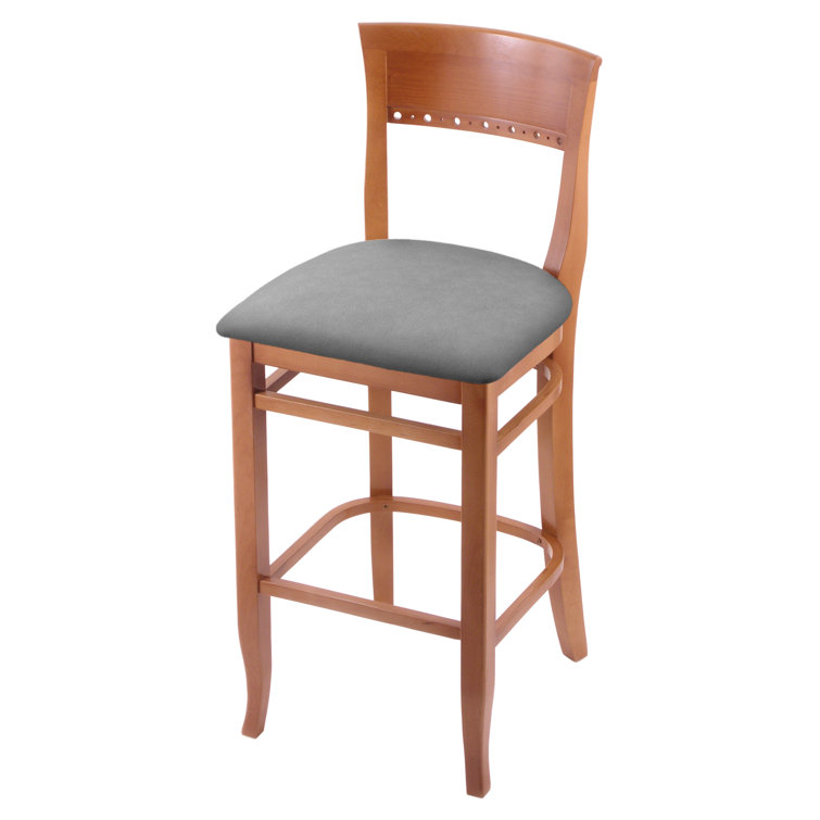 Canter Folkstone Grey Saddle Style Adjustable Wood & Metal Bar Stool