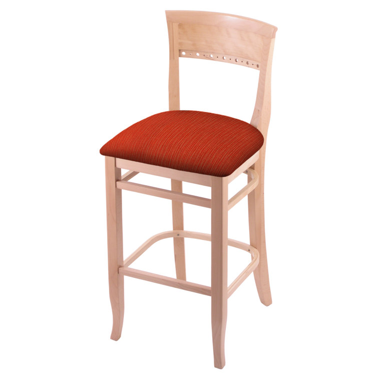 Adjustable Saddle Style 25" Counter Stool in Natural & Graph Poppy