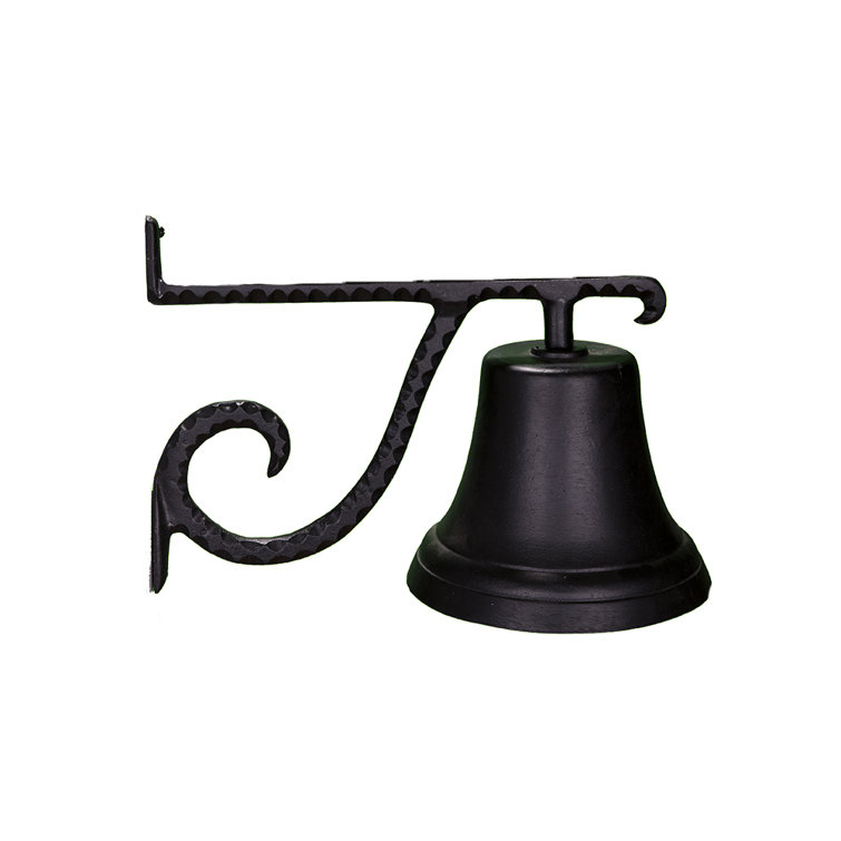 Black Cast Aluminum Weather Resistant Wall Mounted Bell