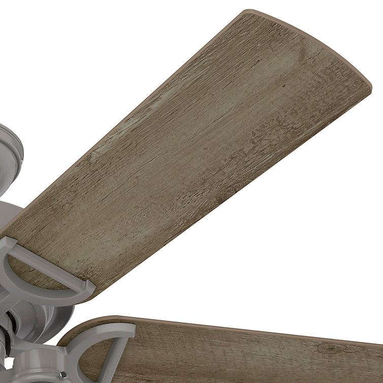 52" Quartz Grey Metal Industrial Ceiling Fan with LED Light