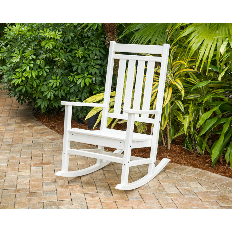 White Polywood Estate Rocking Chair with Arms