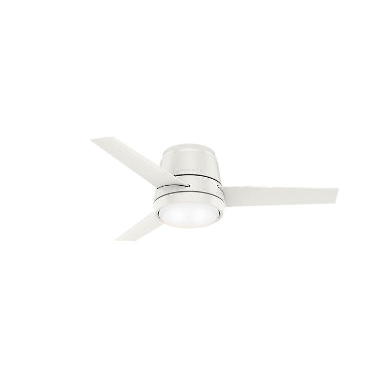 Fresh White 44" Low Profile 3-Blade Ceiling Fan with LED Light