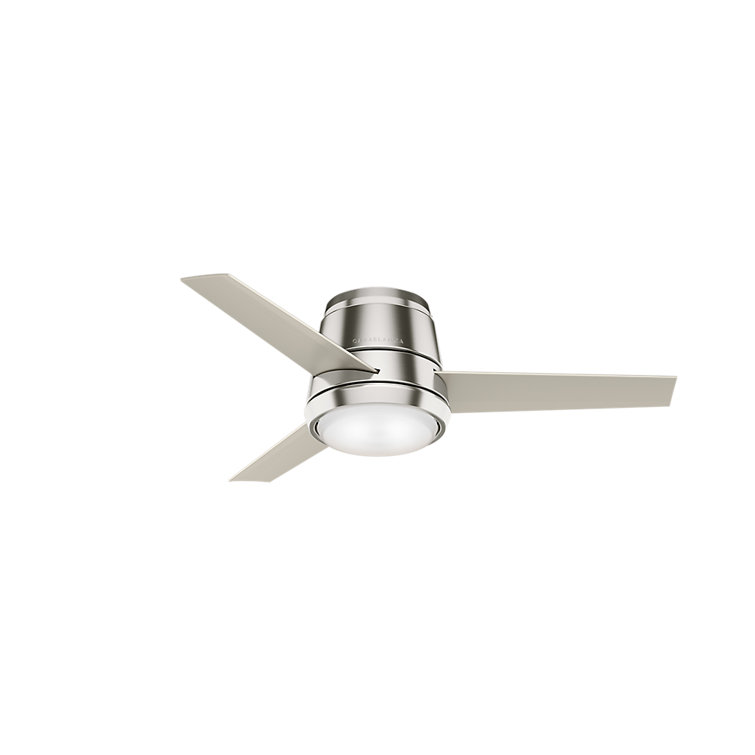 Brushed Nickel 44" Low Profile Ceiling Fan with LED Light