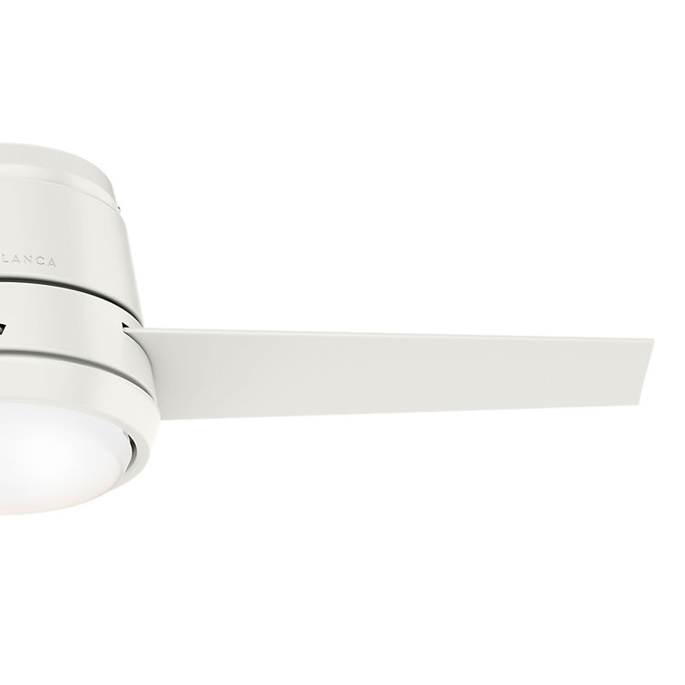 Fresh White 44" Low Profile 3-Blade Ceiling Fan with LED Light
