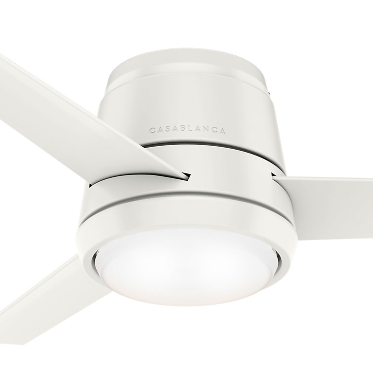 Fresh White 44" Low Profile 3-Blade Ceiling Fan with LED Light